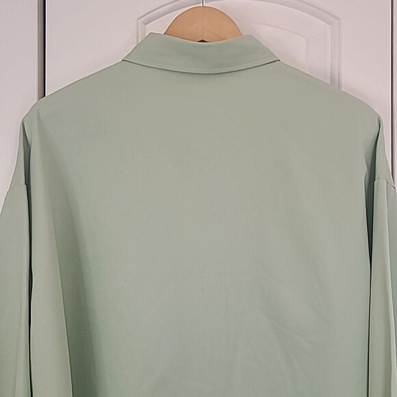 ASOS DESIGN Oversized Cotton Shacket Shirt Jacket in Mint US Size 4 - Picture 8 of 13